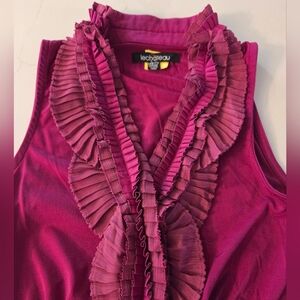 Le Chateau Fuchsia Ruffled Top